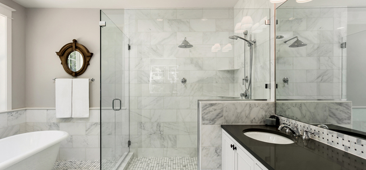 bathroom shower door installation in Mendota